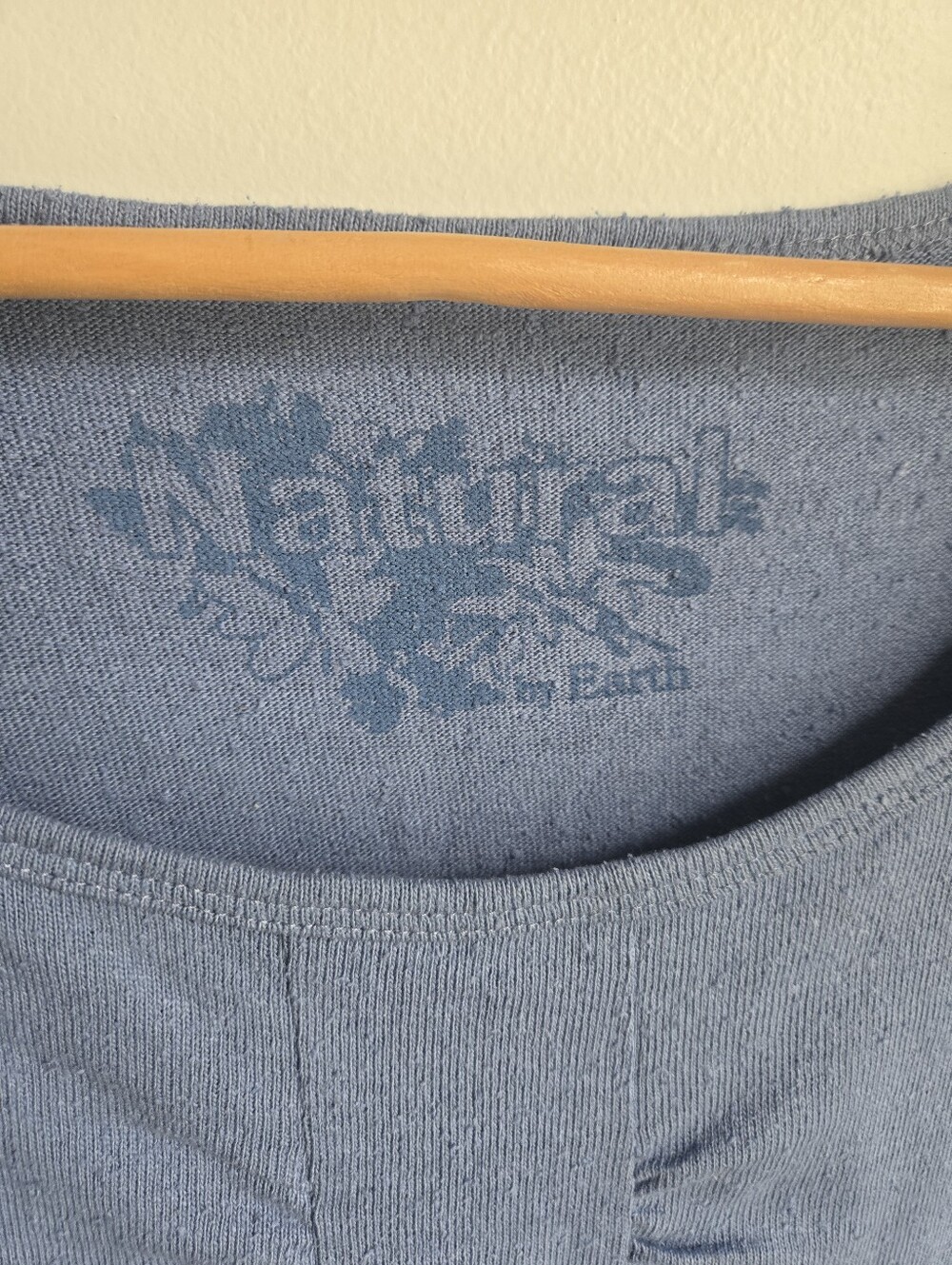 New The EARTH COLLECTION Blue Scoop Neck Short Sleeve Silk & Cotton Top - Picture 8 of 10